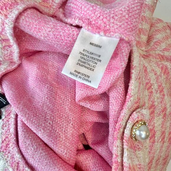 BARBIE, Coquette, Office Siren, PINK Tweed Skirt Women's Large - Picture 8 of 8